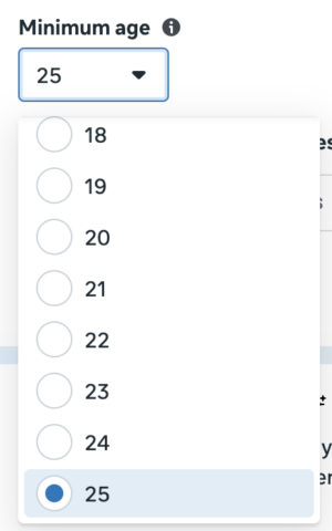 Advantage+ Audience Age Minimum